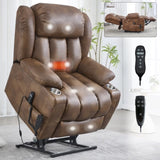 Dual Motor Infinite Position Up to 350 LBS Leatherair Power Lift Recliner Chair, Heavy Duty Motion W3224P290208