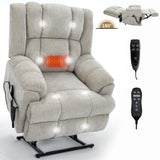Dual Motor Heat Massage Infinite Position Up to 350 LBS Electric Power Lift Recliners with W3224P288434