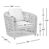 Everly 37.5" Woven Frame Barrel Deep Seating Patio Arm Chair, Oat Beige Axroma Olefin B2719P245982