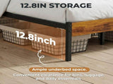 Metal Platform Bed Frame with Headboard & Footboard - No Box Spring Needed, 800LBS Sturdy Wooden 78036191
