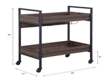 Jerrick Walnut & Black Finish Serving Cart B2726P286744