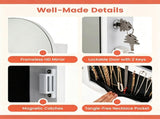 Full-Length Mirror Jewelry Cabinet, 3-in-1 Standing/Over-the-Door/Wall-Mounted Jewelry Armoire with 50046552