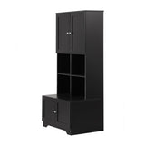 ZNTS Tall and Wide Bathroom Floor Storage Cabinet, Bathroom Storage Unit, Freestanding Cabinet with 4 18725870