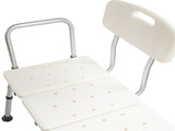 Medical Bathroom Safety Shower Tub Aluminium Alloy Bath Chair Transfer Bench with Wide Seat White 01598497