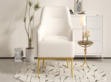 Modern Accent Chair Upholstered Armchair Single Sofa Chair with Curved Backrest and Gold Metal Legs N763P360684A