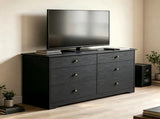 () Double-Column 6-Drawer Chest Particleboard and Paulownia Drawer Dresser with 04864965
