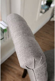 Classic Antique Black / Light Gray Set of 2 Sides Button Tufted Linen Like Fabric Solid wood B011104802