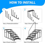 RV Stairs 6 Step Ladder, RV Steps Anti-Slip, Hot Tub Steps with Handrail, 660 lbs RV Ladder for 5th 97093499
