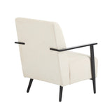 26.38" Modern Beige Lounge Chair with Polyester Upholstery and Sturdy Metal Frame, Ideal for Living N767P236501B