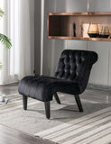 COOLMORE Modern Velvet Armless Accent Living Room Chair / Leisure Chair,Upholstered Fabric Button W39550128