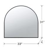 33" x 31" Arched Decorative Accent Mirror with Iron Metal Frame, Wall Deor for Bathroom, Bedroom, W2078P195624