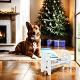 White Adjustable Pet Bowl Travel Ready HDPE Durable Poly Lumber Recycled B195P235823