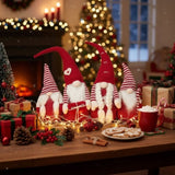 4PCS Set 21.3" Tall Christmas Gnome Family Red Halloween Decorations Harvest Festival Autumn Indoor 99591548