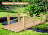 5 Feet Wooden Garden Bridge - 100% Fir Wood Construction, Easy Assembly with Hardware, Ideal for 00678135