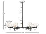 6-Light Chandelier with Bowl Shaped Glass Shades B03594966