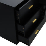 Modern Black 6-Drawer Dresser for Bedroom - Ample Storage Wide Chest of Drawers, Sturdy & Safe W1785118925