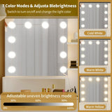 Large Makeup Vanity with Lights, Vanity Table with Charging Station, Vanity Desk with Mirror and 10 73638677