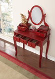 ZNTS Ashley Wood Make-Up Vanity Table and Stool Set, Cherry T2574P163836