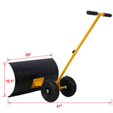 Snow Shovel with Wheels, Snow Pusher, Cushioned Adjustable Angle Handle Snow Removal Tool, 29" W465120789