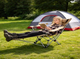 Outdoor Reclining Camping Lounge Chair 95&deg-160&deg Adjustable Angle Carbon Steel Frame Heavy Duty 19968729