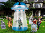 8.8 FT Halloween Inflatable UFO Yard Decoration, Fun Tall Blow up Yard Decor with Built-in LED 24974284