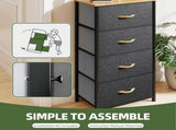 4 Drawer Dresser Fabric Chest of Drawers Furniture Storage Organizer for Living Room,,Hallway, Dark 36613960