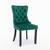 Modern, High-end Tufted Solid Wood Contemporary Velvet Upholstered Dining Chair with Wood Legs 06377325