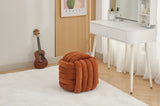 060-Chenille Fabric Modern Knot Design Ottoman Makeup Stool Footstool, Comfortable and Stylish Seat W527P239022