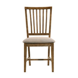 Tan and Weathered Oak Slat Back Side Chairs B062P182731