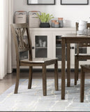Charcoal Brown Finish 5PC Dining Set Table and 4 Side Chairs X-Back Design Kitchen Dining Furniture B011P170600