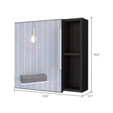 Minsk Medicine Cabinet, Mirror, Two External Shelves, Single Door Cabinet, Three Interior Shelves B128P148749