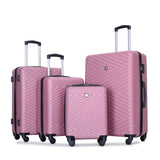ZNTS luggage 4-piece ABS lightweight suitcase with rotating wheels, 24 inch and 28 inch with TSA lock, W284P149251
