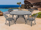 5-Piece Set Of All-Weather Cast Aluminum Dining Furniture Set With Black Frame 46190024