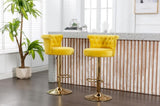 COOLMORE Swivel Bar Stools Set of 2 Adjustable Counter Height Chairs with Footrest for Kitchen, W1539103102