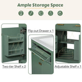 30-inch Bathroom Vanity with Ceramic Sink, Modern Green Single Bathroom Cabinet with 2 Doors and a WF324045AAF