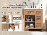 30 Inch Bathroom Vanity with SMC Sink, Ample Storage Space with 2 Drawers, Adjustable Shelves & Open N765P435262B