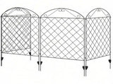 4 Pack 11.5' L x 43" H Curved Vines Steel Garden Fence Panels Rust-Resistant Decorative Flower 86010777