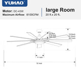 72 in Integrated LED Brushed Nickel Smart Ceiling Fan with Remote Control W1367139017