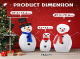Lighted Snowman Christmas Yard Decorations, Set of 3 Pre-lit 2D Snowman Family with 80 LED White 79858005