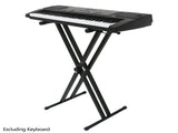 Dual-tube X-Shape Keyboard Stand Black 60826667