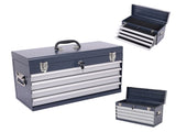 Heavy Duty Metal Tool Box, 21-inch, Portable Metal Tool Box with 4 Drawers, Small Tool Chest with W2660P310458