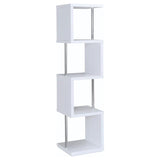 White and Chrome 4-tier Bookcase B062P145510