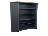 72 inch high 5-shelf Bookcase, No Assembly Required, Black and Whiskey Finish B108P160152
