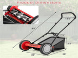 16 Inch Push Lawn Mower with Grass Catcher Bag-Red 67275358