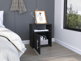 Nordico Nightstand , End Table, Side Table One Shelf, Single Door Cabinet, Metal Handle -Black B20091970