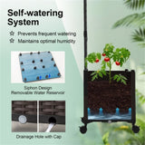 80" Garden Arch Trellis with 2 Planter Boxes and Lockable Wheels 51837950