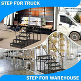 RV Stairs 6 Step Ladder, RV Steps Anti-Slip, Hot Tub Steps with Handrail, 660 lbs RV Ladder for 5th 97093499