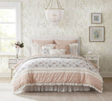 9 Piece Cotton Percale Comforter Set Blush King B03597158