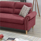 Velvet Reversible Sectional Sofa in Paprika Red B01682327