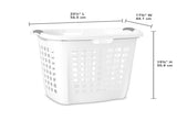 Easy Carry Plastic Laundry Hamper w/ Sturdy Rim and Handles, White, Pack of 4 93696658